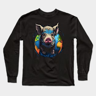 Pot-Bellied Pig Earth Day Long Sleeve T-Shirt